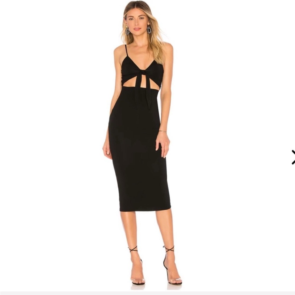 Lovers & Friends Black Elsie Midi Dress, Sz M